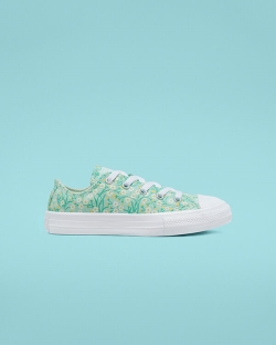 Zapatos Bajos Converse Ditsy Floral Chuck Taylor All Star Para Niña - Verde Menta/Blancas/Doradas |